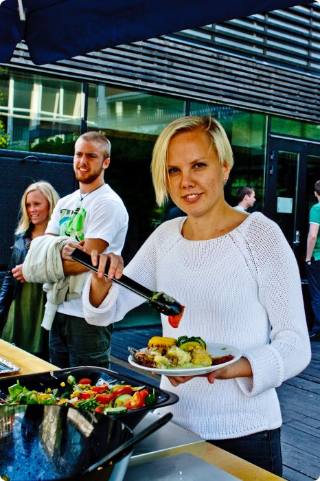 Grillbuffé på innergården